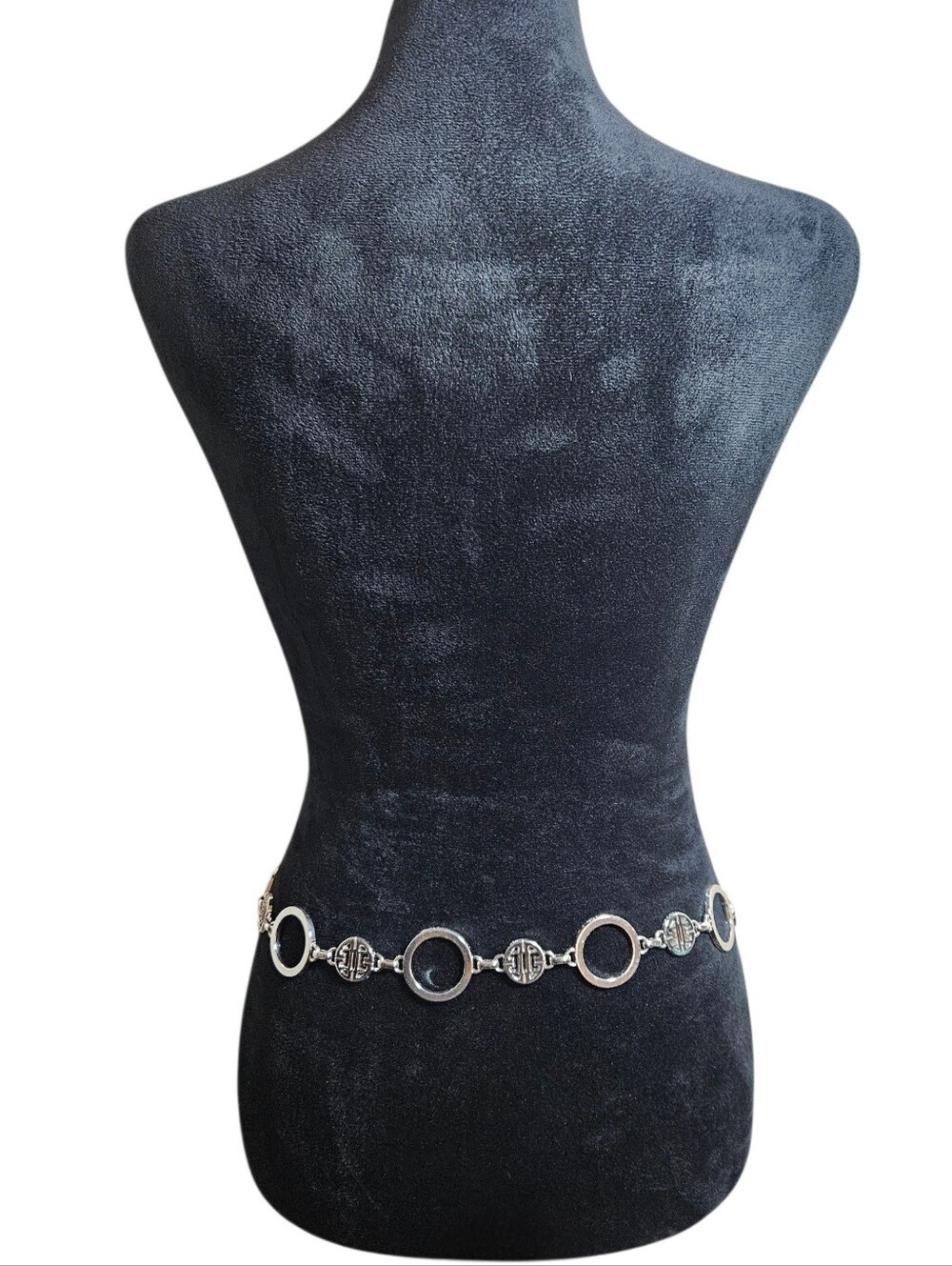 Antonio Melani Vintage Y2K Silver Chain Link Statement Waist Belt One Size - Picture 2 of 4